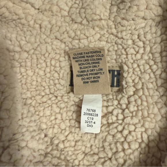 Duluth Trading Co Cream Fleece Vest size Large Red/ Blue A24 - Picture 5 of 10